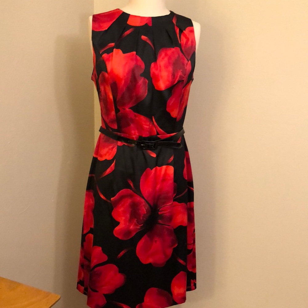 Dress Barn red floral Dress. Size 14